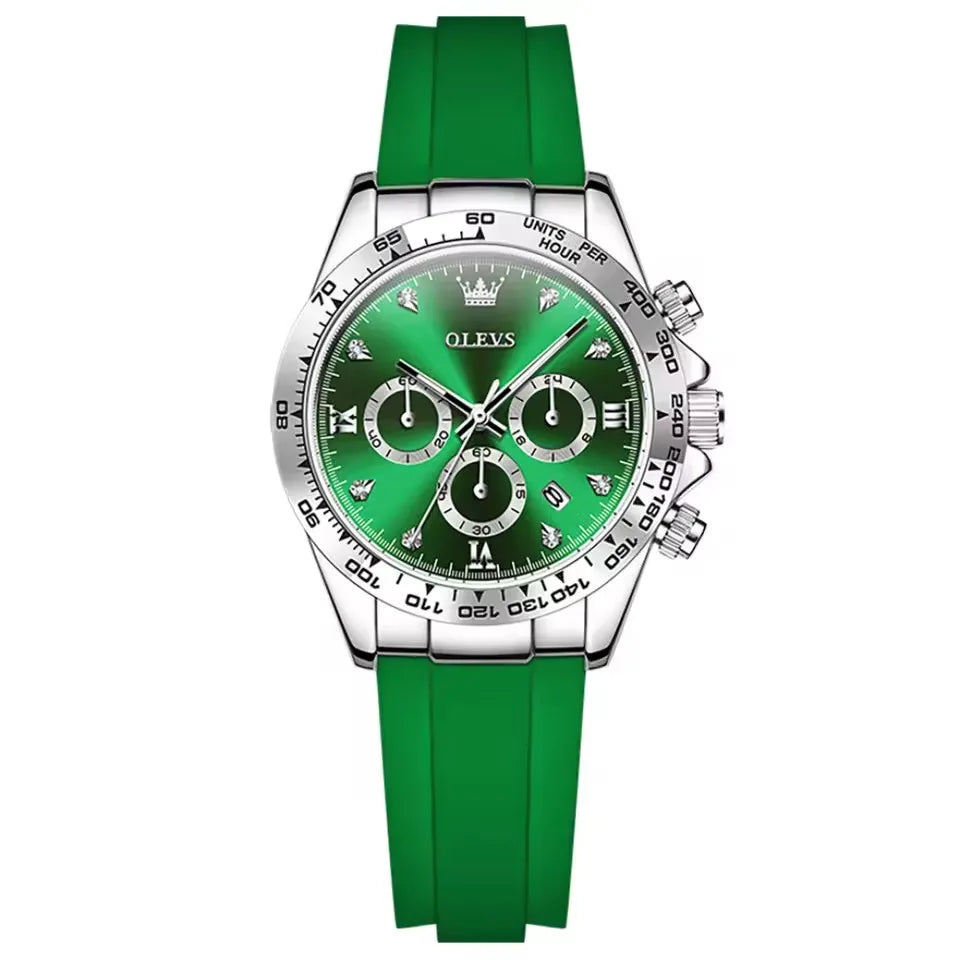 OLEVS 5618 Luxury Original Quartz Watches for Women's Woman Watch Silicone Strap Auto Date Waterproof Chronograph Ladies Clock