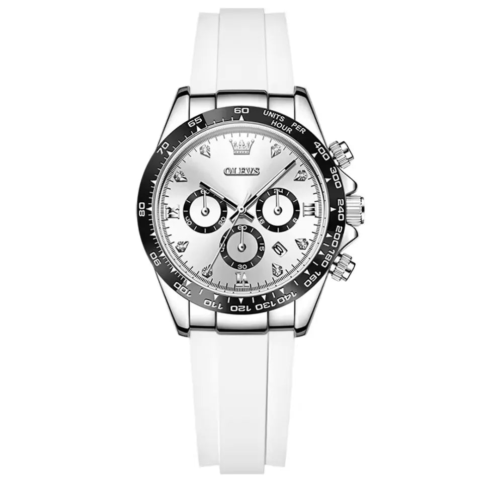 OLEVS 5618 Luxury Original Quartz Watches for Women's Woman Watch Silicone Strap Auto Date Waterproof Chronograph Ladies Clock
