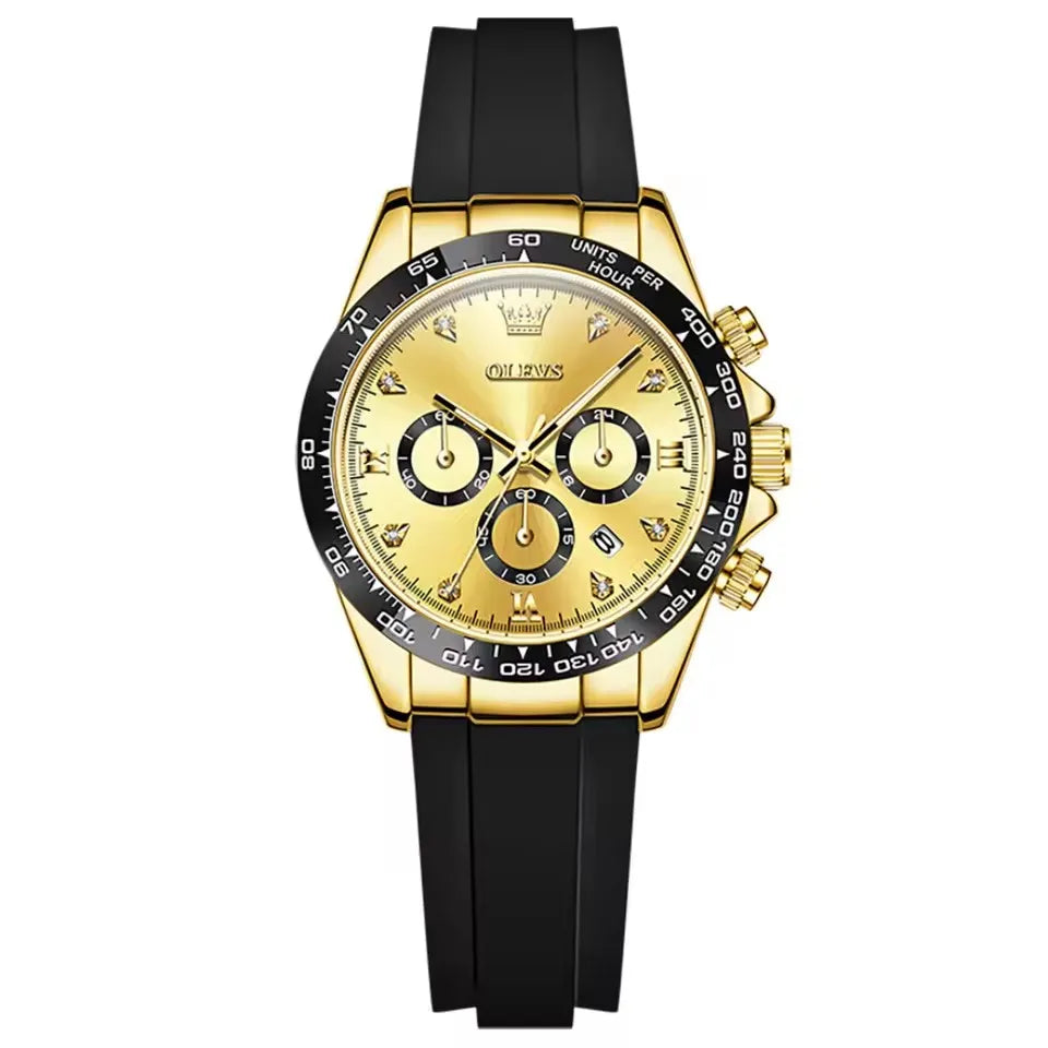 OLEVS 5618 Luxury Original Quartz Watches for Women's Woman Watch Silicone Strap Auto Date Waterproof Chronograph Ladies Clock