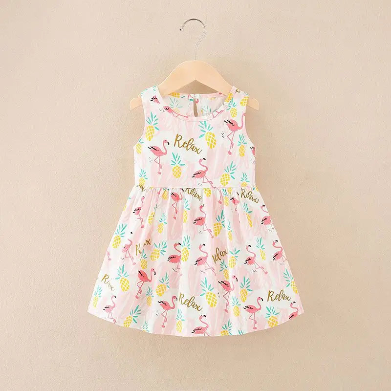 New  2025 Baby Girls Summer Dress Kids and Girls Outdoor Princess Sweet Short Dress Viscose for 1-6 Years Old Girls Children