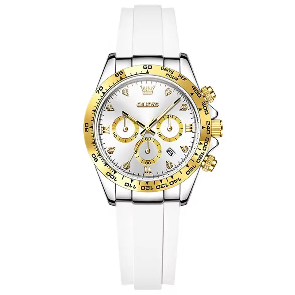 OLEVS 5618 Luxury Original Quartz Watches for Women's Woman Watch Silicone Strap Auto Date Waterproof Chronograph Ladies Clock