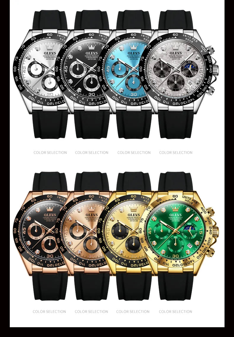 OLEVS 2875 Luxury Men Watch Quartz Man Watches Waterproof Luminous Top Brand Watch for Men Date Chronograph Sport Wristwatch