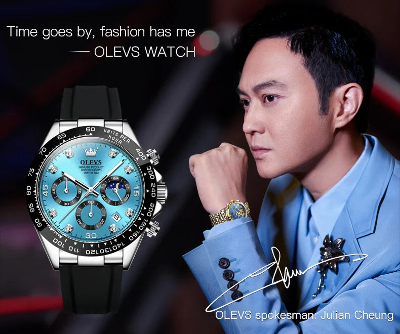 OLEVS 2875 Luxury Men Watch Quartz Man Watches Waterproof Luminous Top Brand Watch for Men Date Chronograph Sport Wristwatch