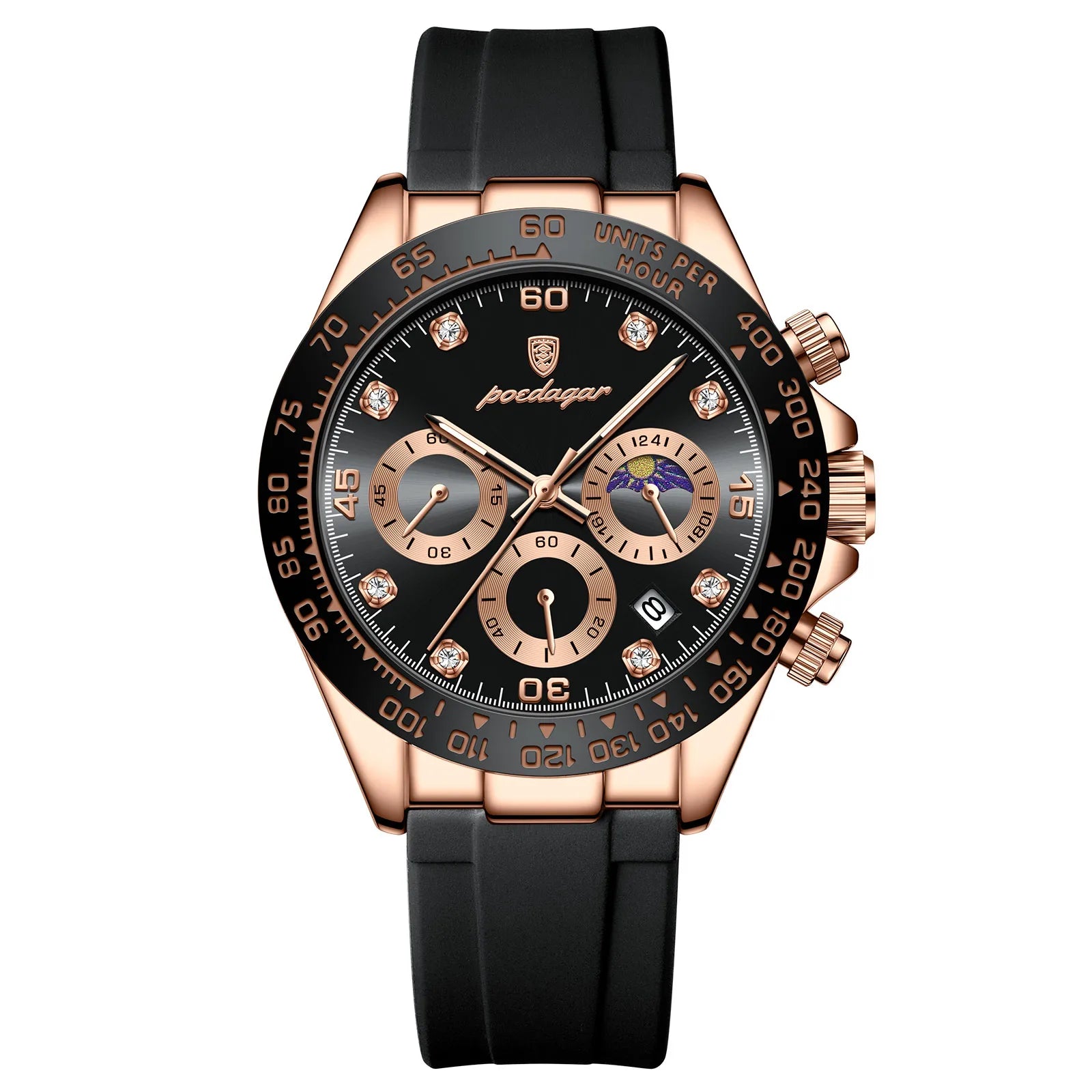 POEDAGAR Fashion Luxury Men Wristwatch Chronograph Date High Quality Quartz Man Watch Waterproof Luminous Military Men's Watches