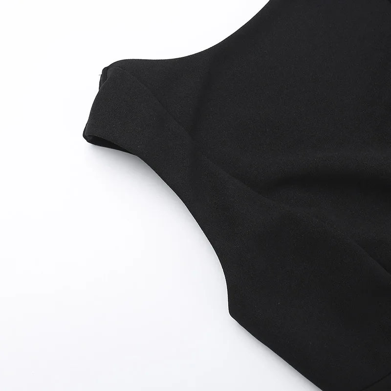 2025 New Sexy Slim Skirt European and American Style Backless Vest Basic Dress