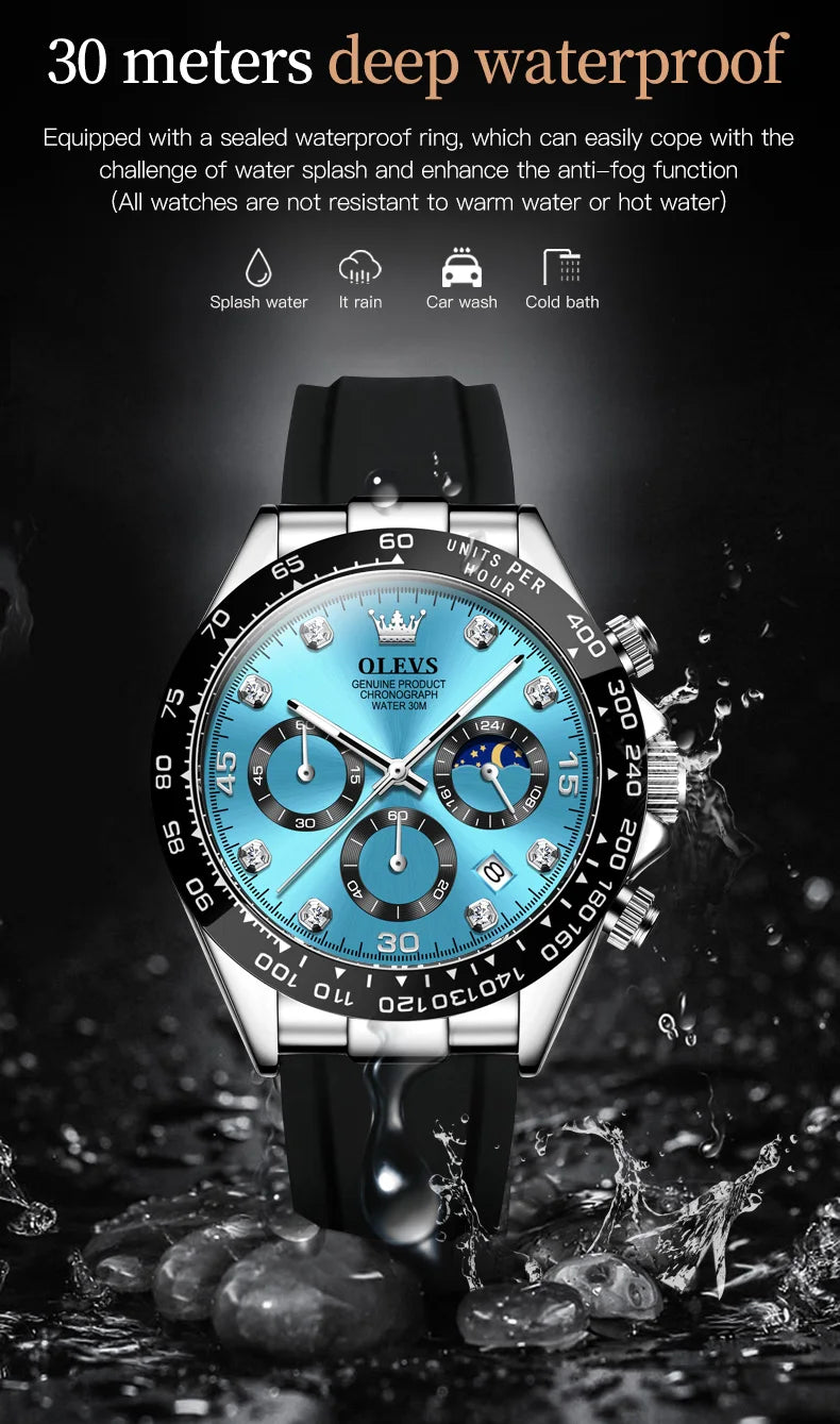 OLEVS 2875 Luxury Men Watch Quartz Man Watches Waterproof Luminous Top Brand Watch for Men Date Chronograph Sport Wristwatch