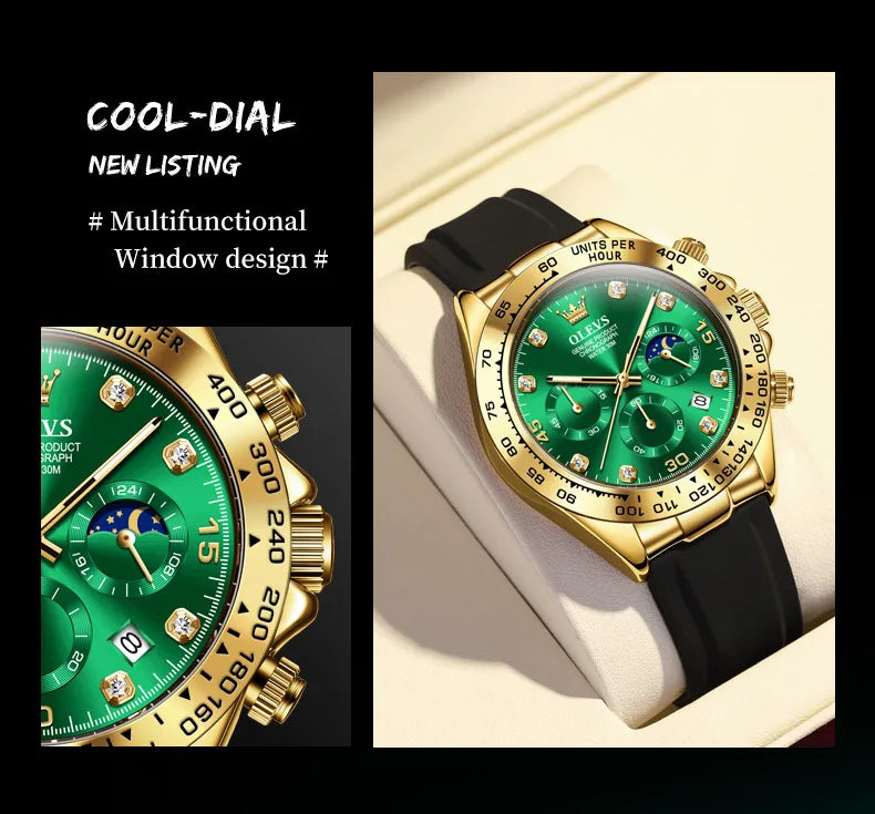 OLEVS 2875 Luxury Men Watch Quartz Man Watches Waterproof Luminous Top Brand Watch for Men Date Chronograph Sport Wristwatch