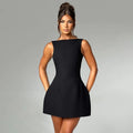 2025 New Sexy Slim Skirt European and American Style Backless Vest Basic Dress