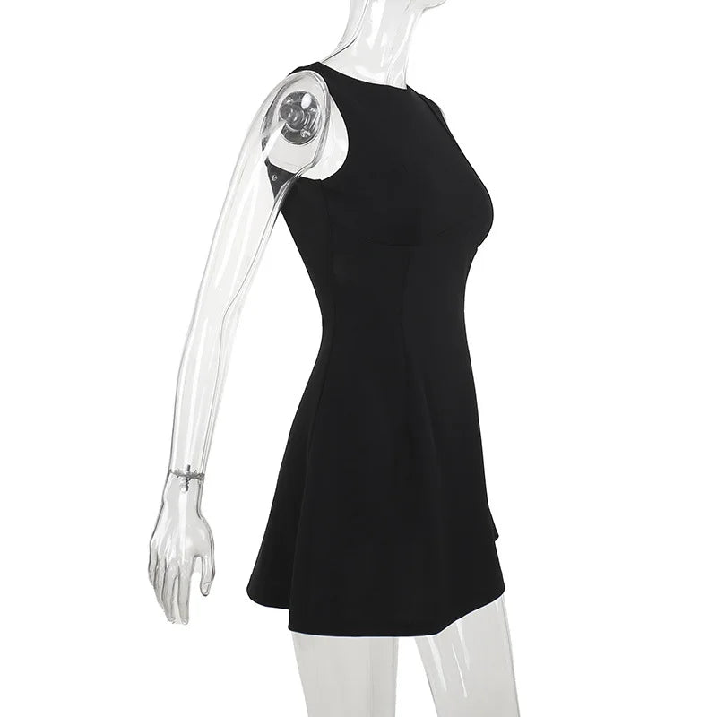 2025 New Sexy Slim Skirt European and American Style Backless Vest Basic Dress