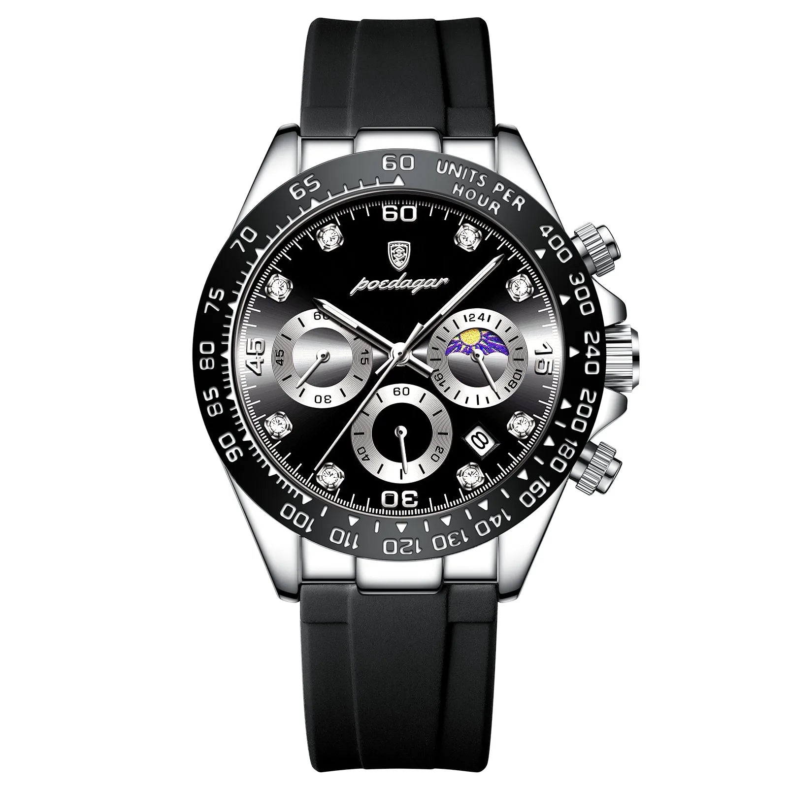 POEDAGAR Fashion Luxury Men Wristwatch Chronograph Date High Quality Quartz Man Watch Waterproof Luminous Military Men's Watches