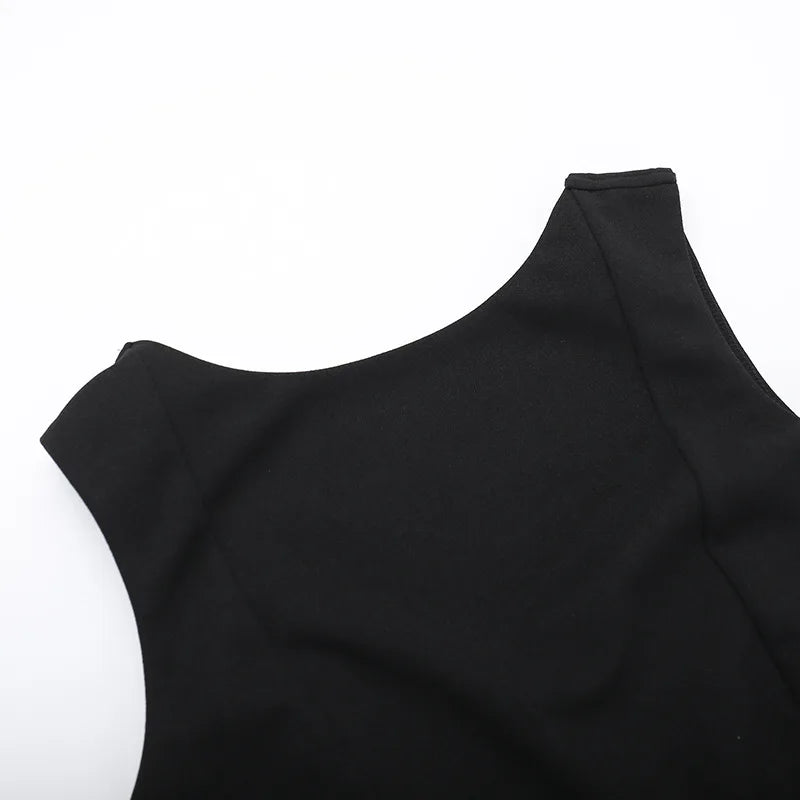 2025 New Sexy Slim Skirt European and American Style Backless Vest Basic Dress