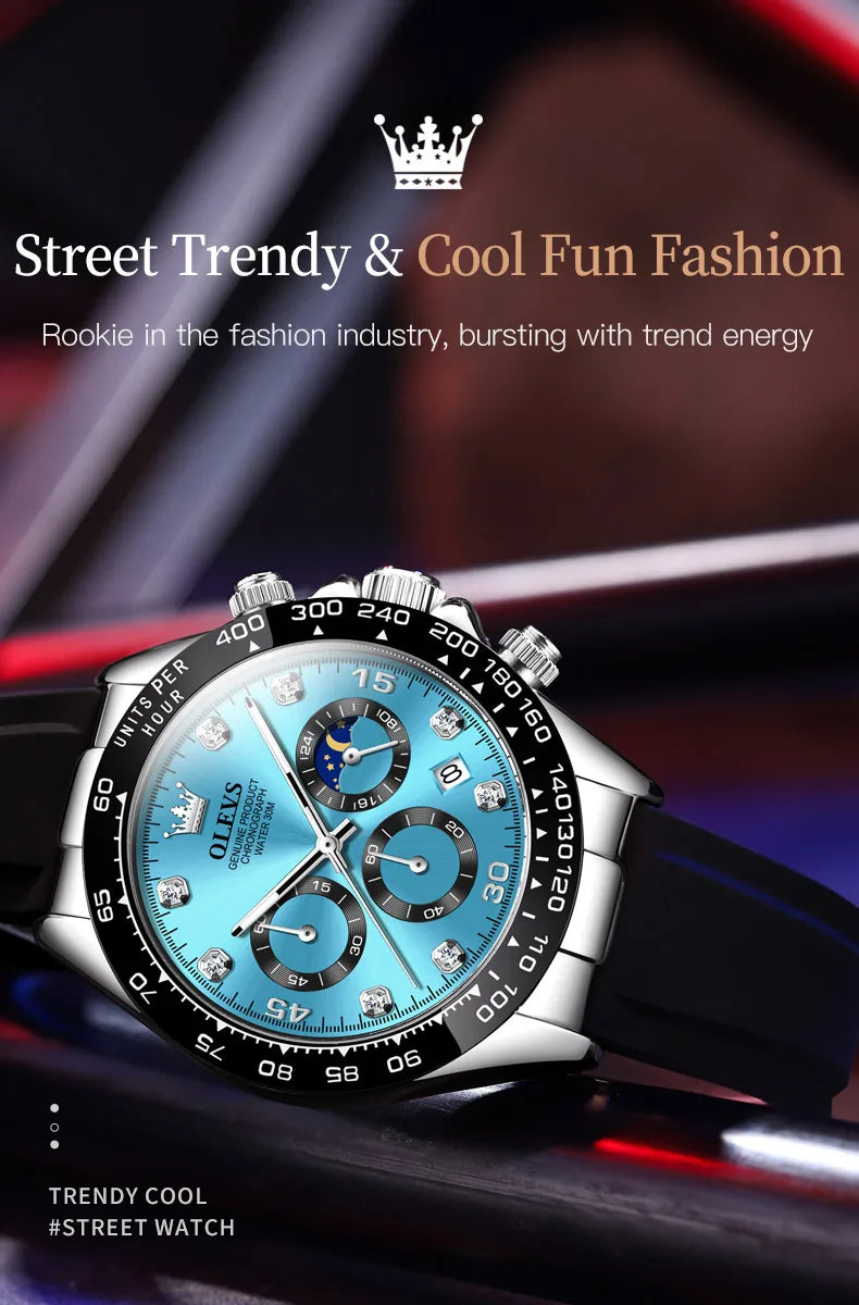 OLEVS 2875 Luxury Men Watch Quartz Man Watches Waterproof Luminous Top Brand Watch for Men Date Chronograph Sport Wristwatch