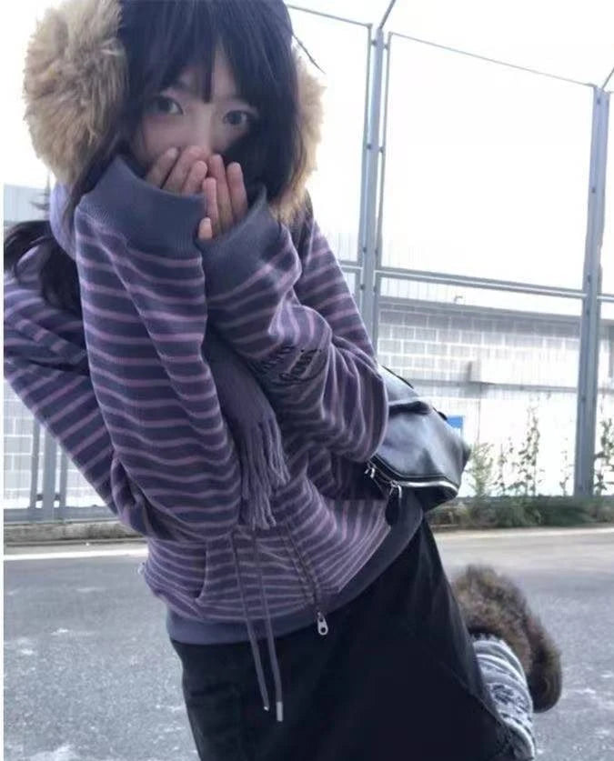 American Vintage Japanese Jacket Hooded Women 2026 Cotton Coats Outwear Design Subculture Gothic Sweatshirts Harajuku