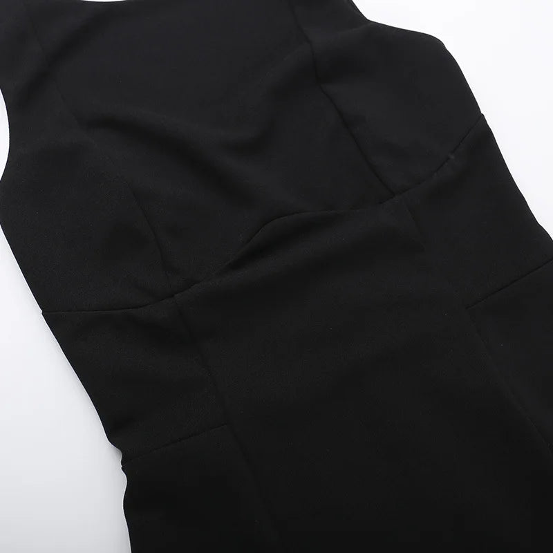 2025 New Sexy Slim Skirt European and American Style Backless Vest Basic Dress