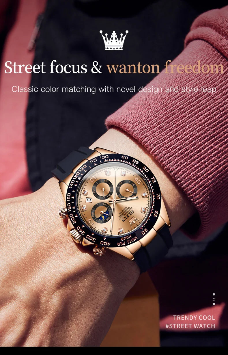 OLEVS 2875 Luxury Men Watch Quartz Man Watches Waterproof Luminous Top Brand Watch for Men Date Chronograph Sport Wristwatch